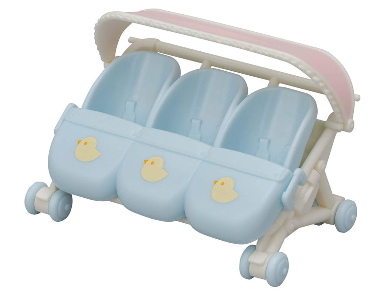 Sylvanian Families 5533 Triplets Stroller - Dollhouse Playsets, Blue, Small