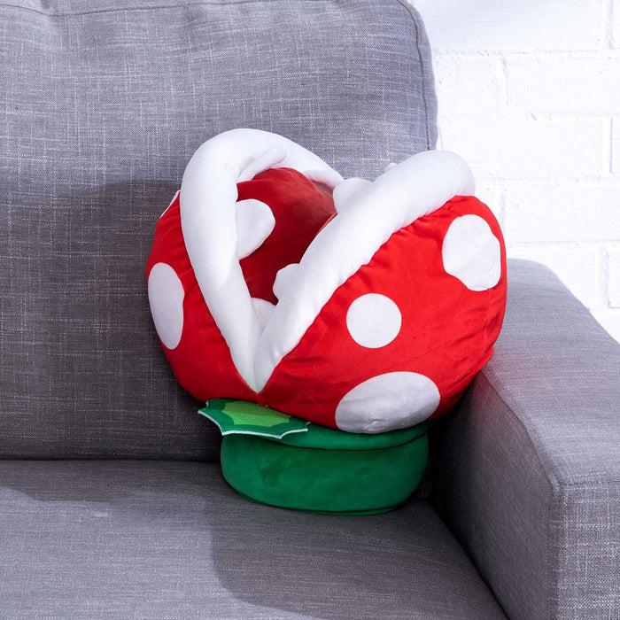 Mocchi Mocchi Mega Piranha Plush Toy 40 cm, Nintendo & Mario Merchandise for Boys Bedroom Accessories, Super Mario Soft Toy for Boys and Girls, Mario Cushion Suitable from 3 Years +