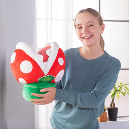 TOMY Club Mocchi Mocchi - Peluche Piranha Méga 40 cm de l'univers Nintendo Super Mario. Super douce et idéale pour les collectionneurs ainsi que les filles et les garçons dès 3 ans. T12414
