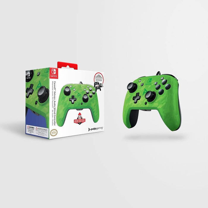 PDP Controller Faceoff Deluxe+ Audio con Cavo Switch, Verde (Camuflage