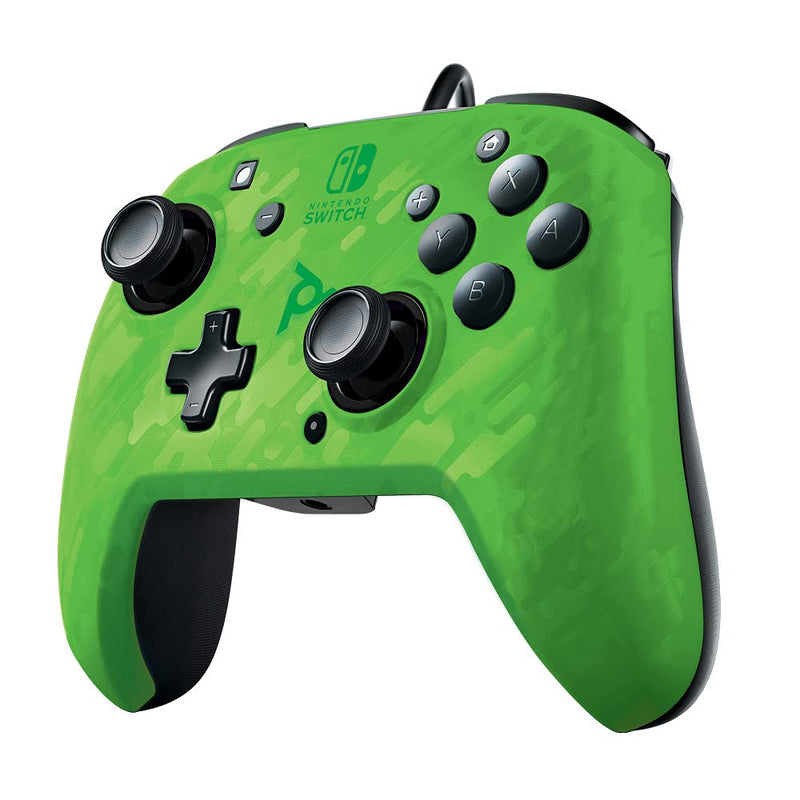 PDP Controller Faceoff Deluxe+ Audio con Cavo Switch, Verde (Camuflage