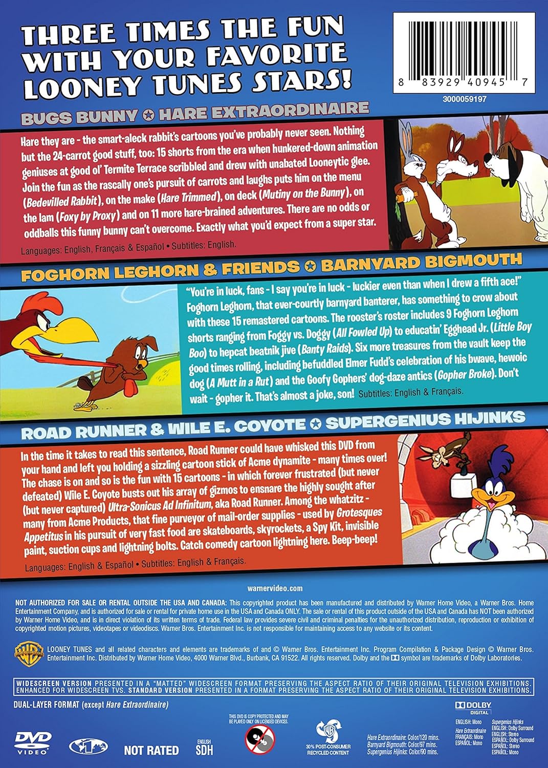 Looney Tunes Super Stars 3-Pack (Repackage/DVD