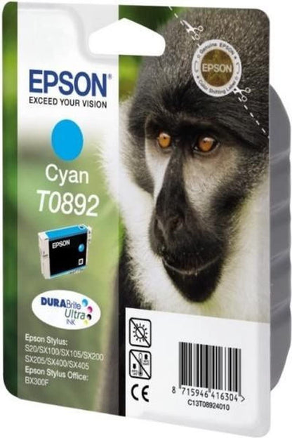 Epson T0892 Monkey Genuine Cyan Ink Cartridge DuraBrite Ultra