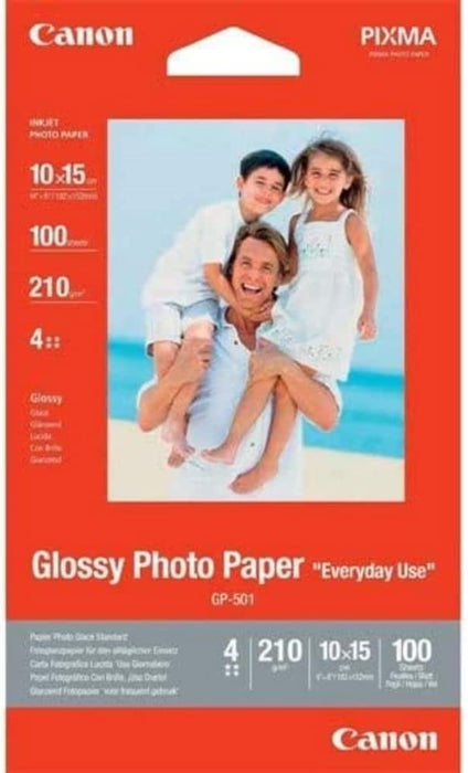 Canon GP 501 Glossy Photo Paper, 10 x 15 cm, 100 Sheets 1 - Pack Glossy Photo Paper Single