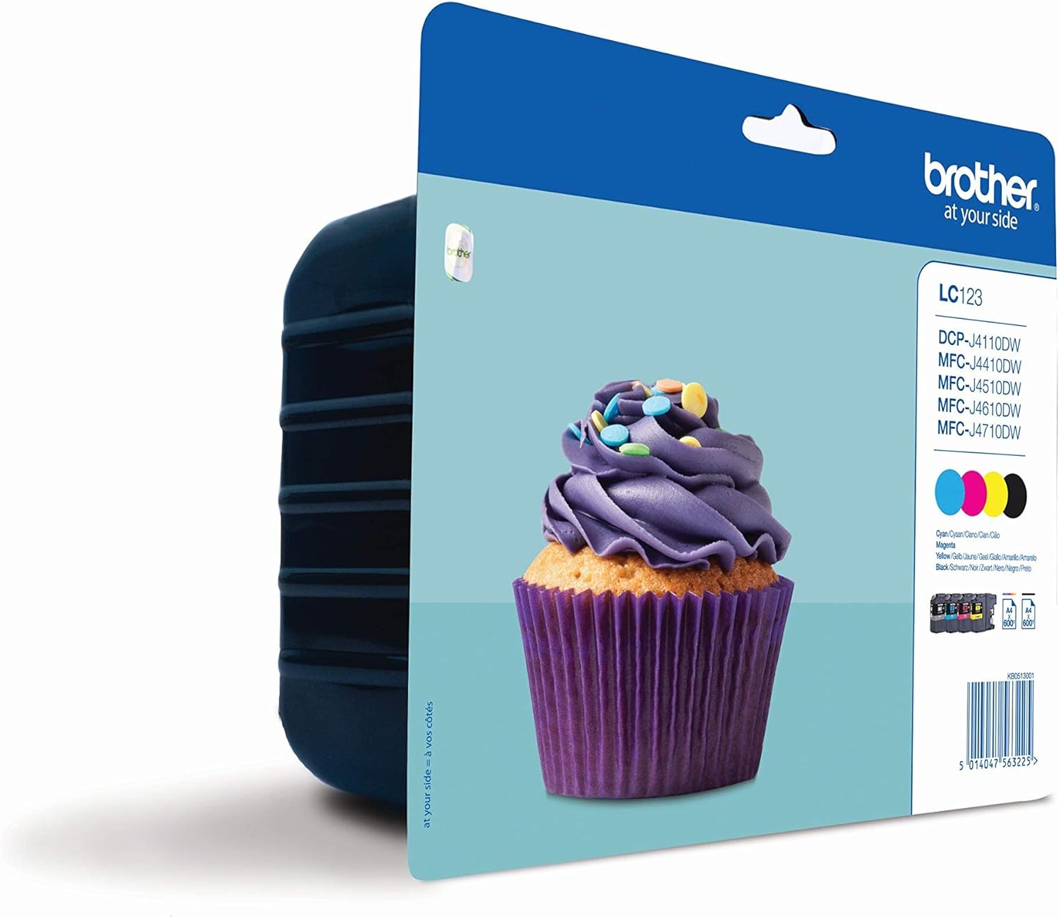 Brother LC-123BK/LC-123C/LC-123M/LC-123Y Inkjet Cartridges, Black/Cyan/Magenta/Yellow, Multi-Pack, Standard Yield, Includes 4 x Inkjet Cartridges, Brother Genuine Supplies