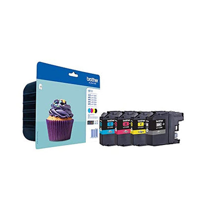 Brother LC-123BK/LC-123C/LC-123M/LC-123Y Inkjet Cartridges, Black/Cyan/Magenta/Yellow, Multi-Pack, Standard Yield, Includes 4 x Inkjet Cartridges, Brother Genuine Supplies