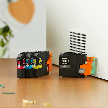 Brother LC-123BK/LC-123C/LC-123M/LC-123Y Inkjet Cartridges, Black/Cyan/Magenta/Yellow, Multi-Pack, Standard Yield, Includes 4 x Inkjet Cartridges, Brother Genuine Supplies