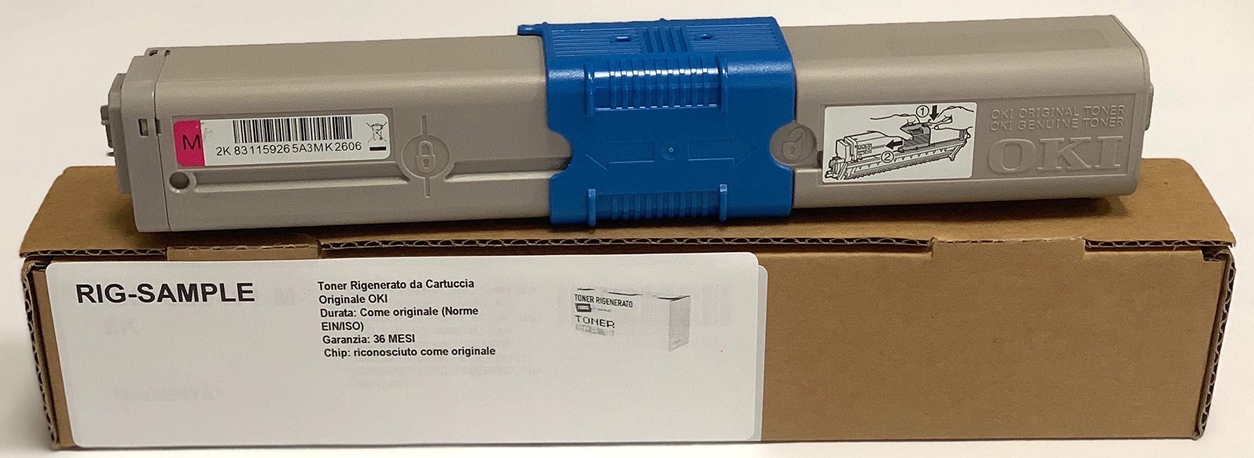 OKI Toner 44469705 for C310 dn C330 C331 C510 C511 C530 C531 MC351 MC352 MC361 MC362 MC561 MC562 dnw - Magenta - Duration 2.000 Pages A4 (EIN/ISO) - Regenerated - Made In Italy