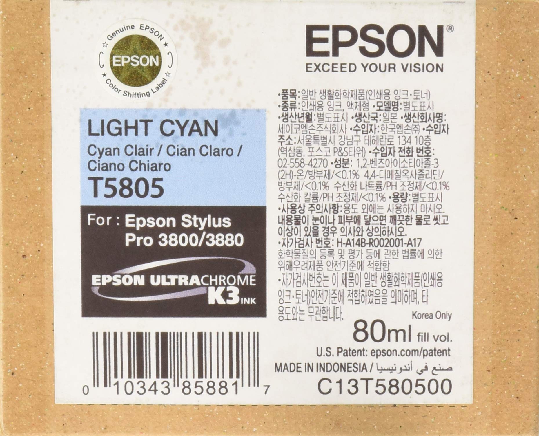 Epson Tintenpatrone light cyan für Epson Stylus Pro 3800