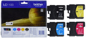 Brother LC-1100BK/LC-1100C/LC-1100M/LC-1100Y Inkjet Cartridges, Black/Cyan/Magenta/Yellow, Multi-Pack, Standard Yield, Includes 4 x Inkjet Cartridges, Brother Genuine Supplies