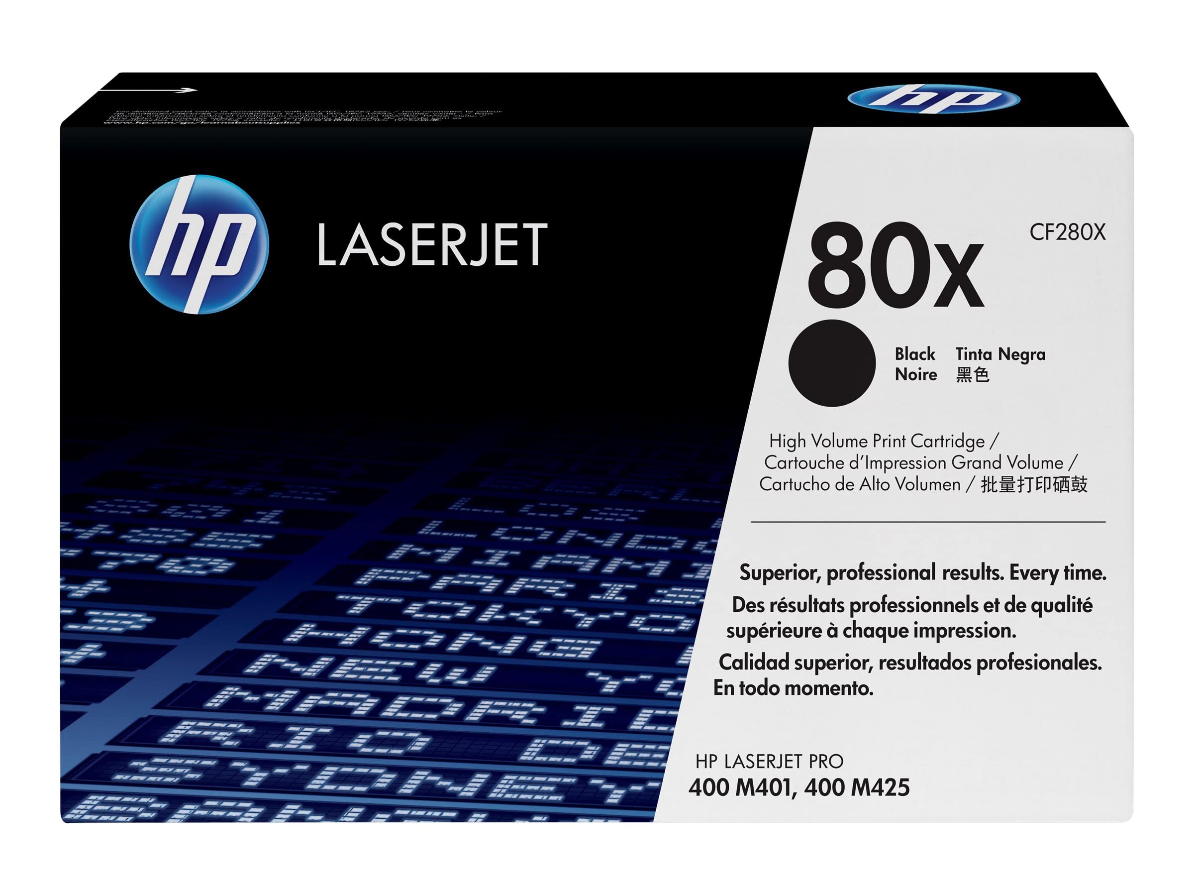 HP CF280X 80X High Yield Original LaserJet Toner Cartridge, Black, Single Pack