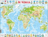 Larsen K4 The World Topographic Jigsaw Puzzle Map Dutch Edition for Children & Adults - 80 Piece Puzzle | Educational and Fun Boxless Tray & Frame Included | Made in Norway