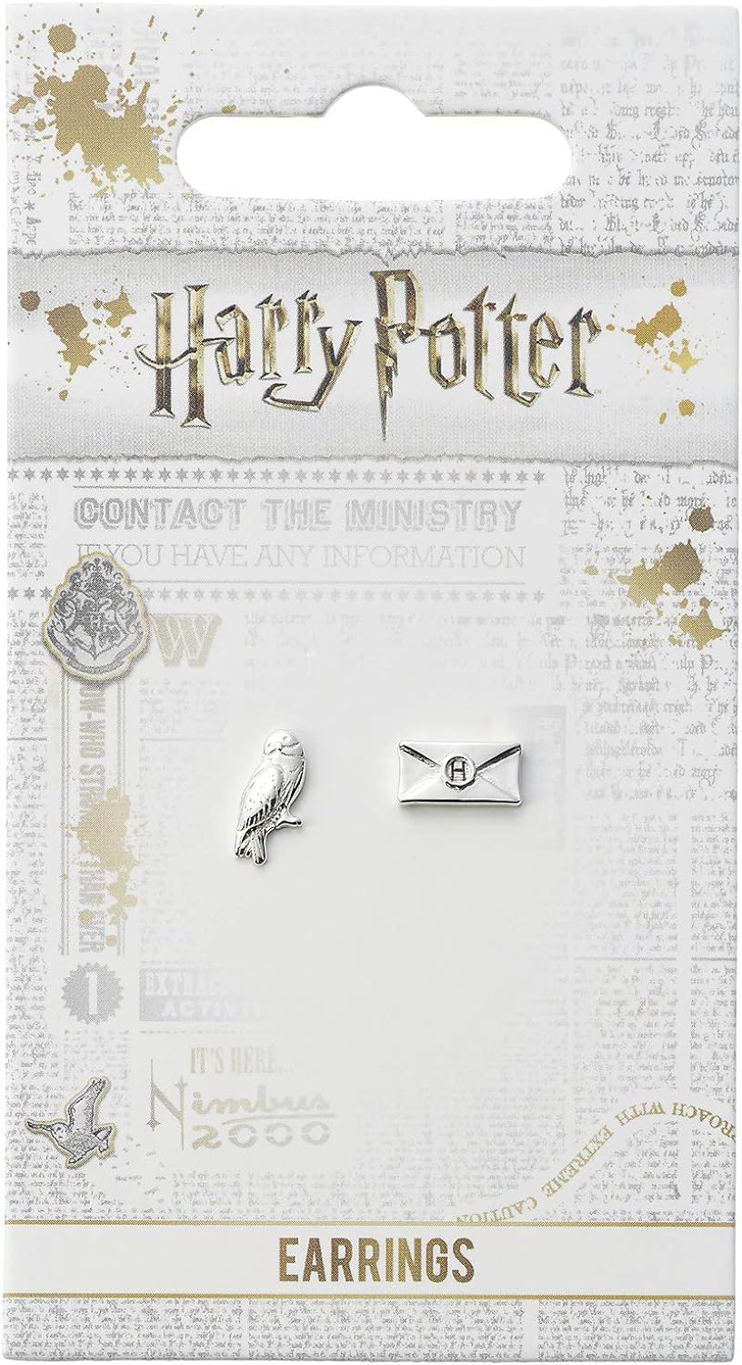 Harry Potter Hedwig & Letter Stud Earrings by The Carat Shop