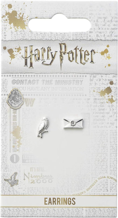 Harry Potter Hedwig & Letter Stud Earrings by The Carat Shop
