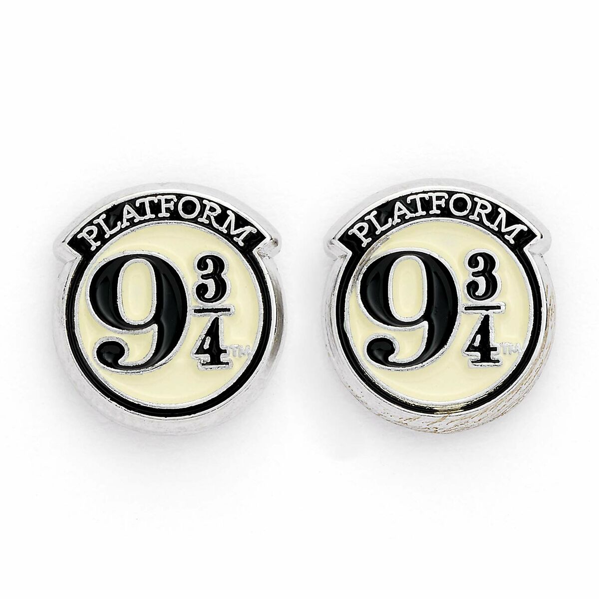HARRY POTTER Platform 9 3/4 Mujer Set de Pendientes Negro/Plateado, Aleación de Zinc