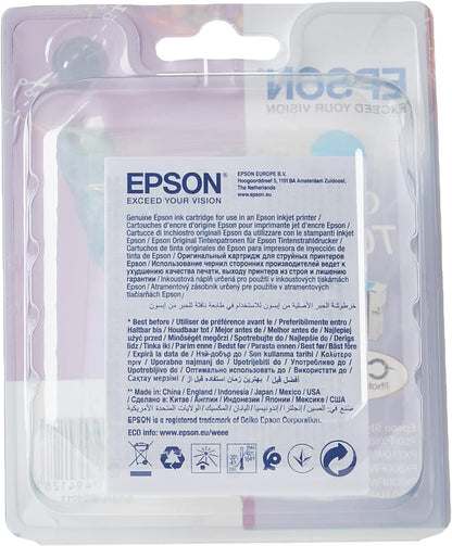 Epson T080 Serie Colibrì, Cartuccia Originale Getto d'Inchiostro Claria Photographic, Formato Standard, Ciano