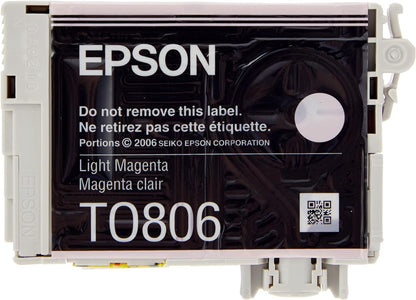 Epson Original C13T08064011 T0806 Light Magenta Ink Cart, Genuine