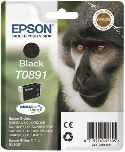 Epson T0891 Stylus Ink Cartridge, Black, Genuine