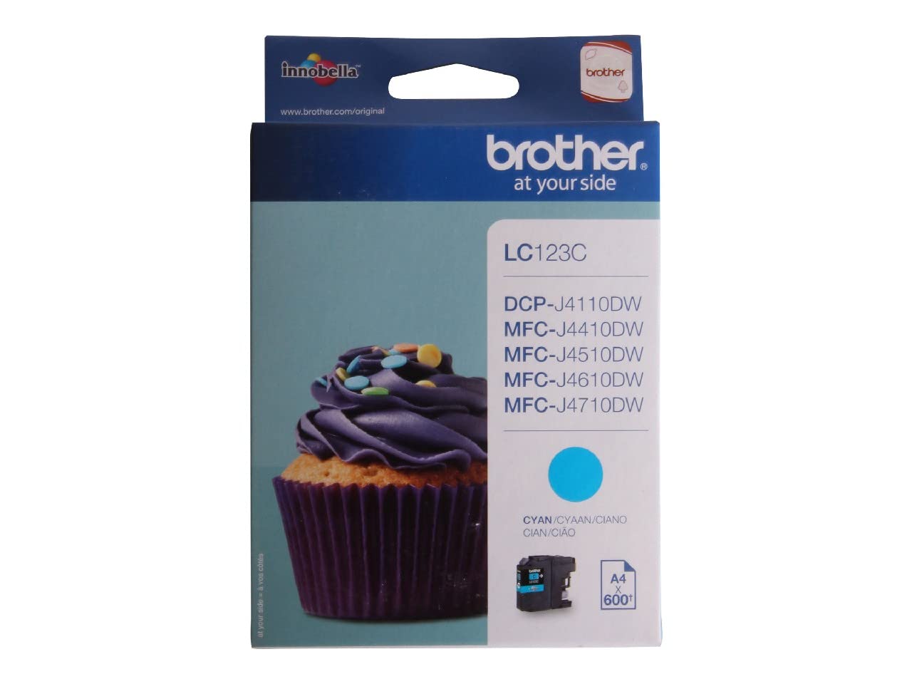 Brother LC-123C Inkjet Cartridge, Cyan, Single Pack, Standard Yield, Includes 1 x Inkjet Cartridge, Brother Genuine Supplies