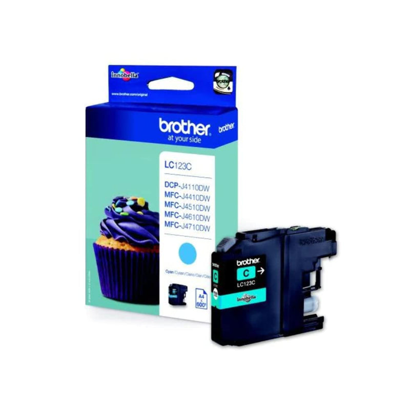 Brother LC-123C Inkjet Cartridge, Cyan, Single Pack, Standard Yield, Includes 1 x Inkjet Cartridge, Brother Genuine Supplies