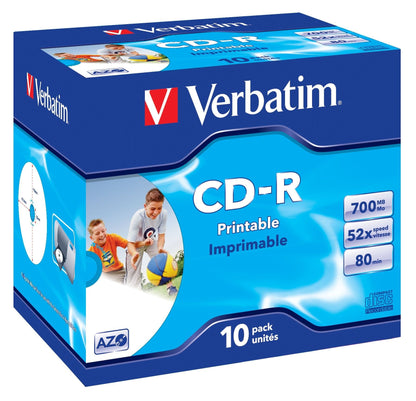 Verbatim 43325 AZO 52x Printable CD-R - Jewel Cased 10 Pack