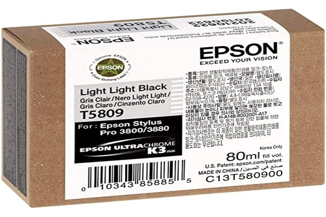 Epson T5809 UltraChrome K3 Light Light Black Cartridge Ink