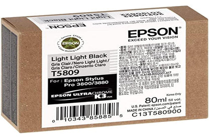 Epson T5809 UltraChrome K3 Light Light Black Cartridge Ink