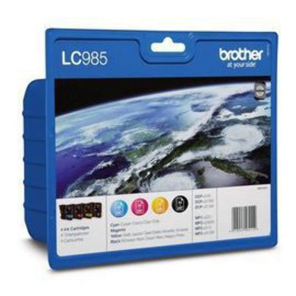 Brother LC985 Value Pack Original Tintenpatronen (für Brother DCP-125C, DCP-140W, DCP-315W, DCP-515W, MFC-J220, MFC-J265W, MFC-J410, MFC-J415W) CMYB 4 PACK Multi-pack