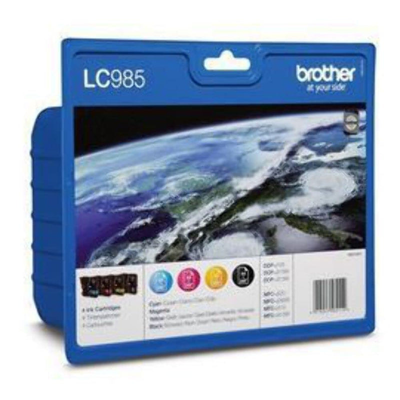 Brother LC985 Value Pack Original Tintenpatronen (für Brother DCP-125C, DCP-140W, DCP-315W, DCP-515W, MFC-J220, MFC-J265W, MFC-J410, MFC-J415W) CMYB 4 PACK Multi-pack