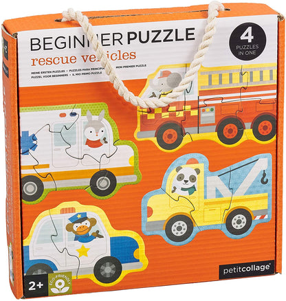 Petit Collage PTC333 Rescue Vehicles Beginner Puzzle Jigsaw, Multi