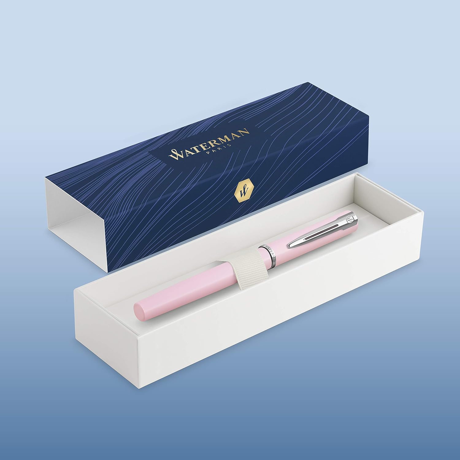 Waterman Allure Fountain Pen | Macaron Pink Pastel Lacquer | Fine Nib | Blue Ink | With Gift Box