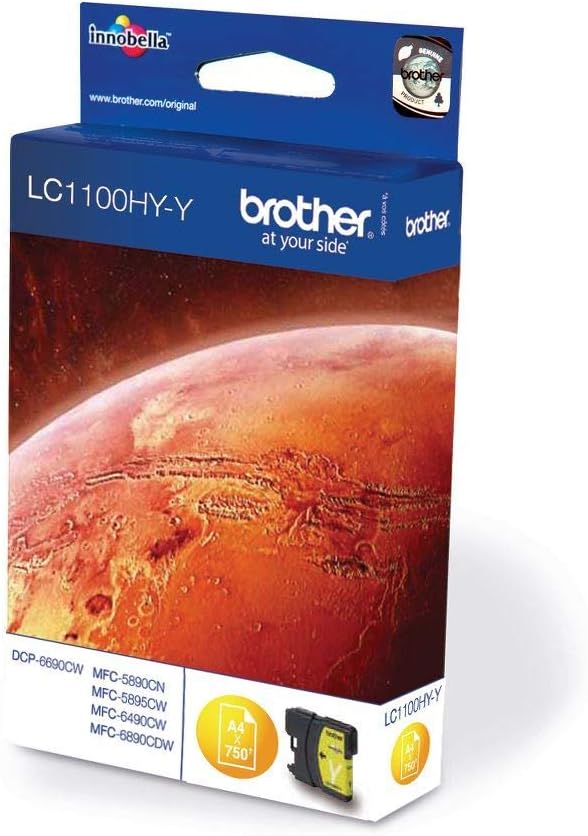 Brother LC1100HYY - High Yield - yellow - original - ink cartridge - for Brother DCP-6690CW, MFC-5890CN, MFC-5895CW, MFC-6490CW, MFC-6890CDW, Justio MFC-5890CN
