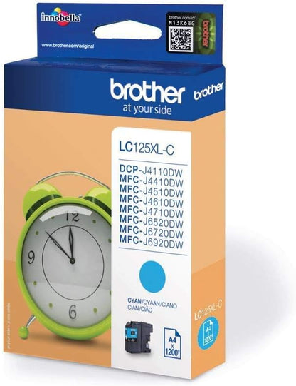 Brother LC125XLC - Super High Yield - cyan - original - ink cartridge - for Brother DCP-J4110, MFC-J4410, J4510, J4610, J4710, J6520, J6720, J6920