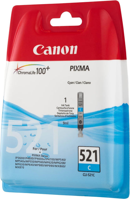 Canon Cli-521 Cyan Ink Ip3600 Ip4600 Ip4600X Ip4700