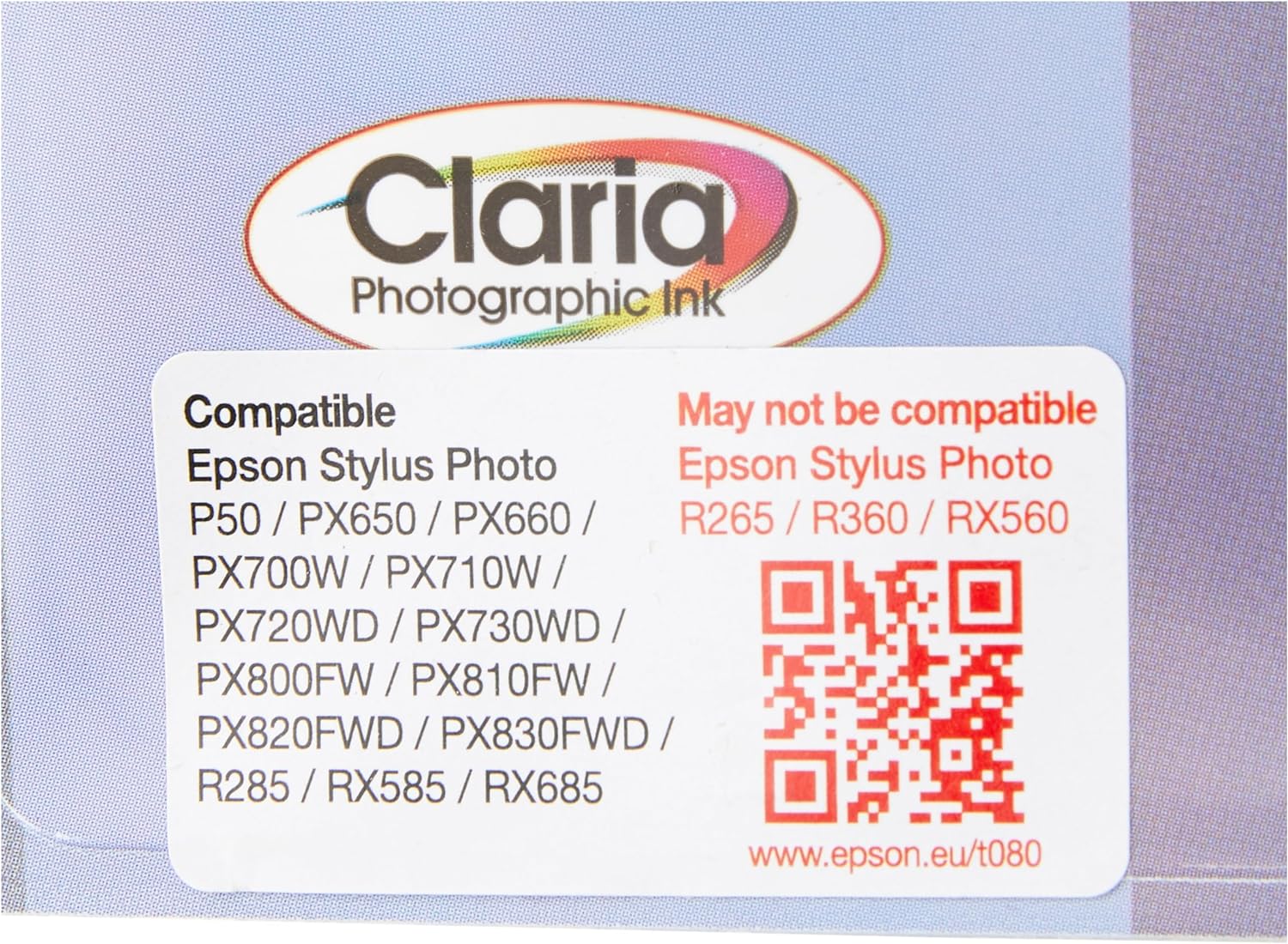 Epson T0807 Hummingbird Genuine Multipack, 6-colours Claria Photo HD Ink Cartridges