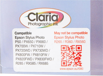 Epson T0807 Hummingbird Genuine Multipack, 6-colours Claria Photo HD Ink Cartridges