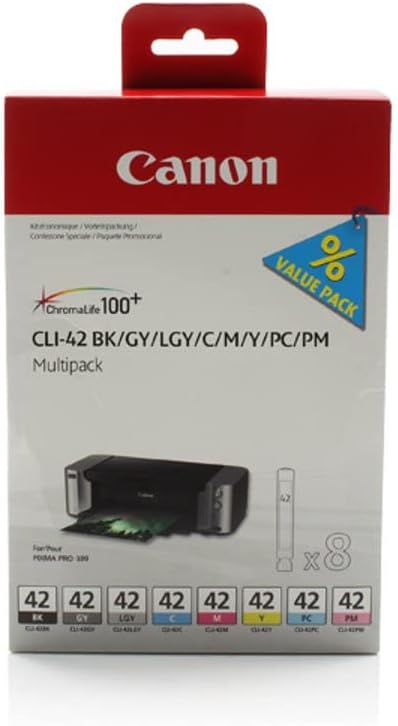 Canon CLI 42 8 original Tintenpatrone Multipack BK/GY/LGY/C/M/Y/PC/PM für Pixma Drucker PRO100 PRO100S