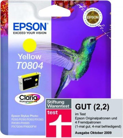 Epson T080 Serie Colibrì, Cartuccia Originale Getto d'Inchiostro Claria Photographic, Formato Standard, Giallo