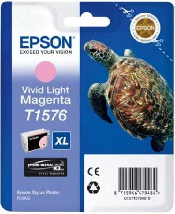 Epson T1576, Print Cartridge 1 x Vivid, Light Magenta, Genuine