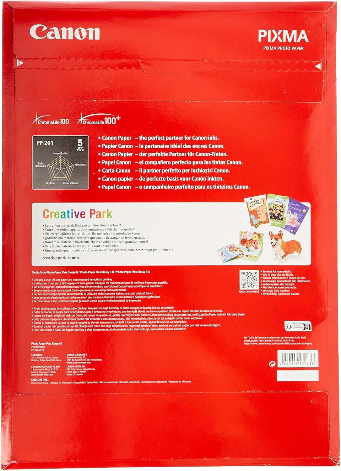 Canon PP-201 Photo Paper Plus 265gsm Glossy A3 Ref 2311B020
