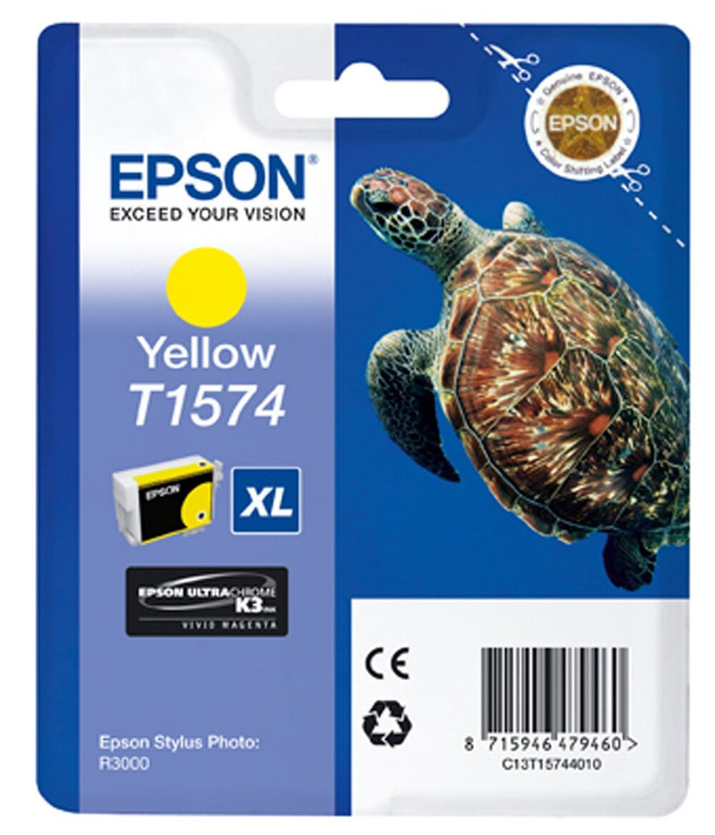 Epson T1574 Tintenpatrone Schildkröte, Singlepack gelb