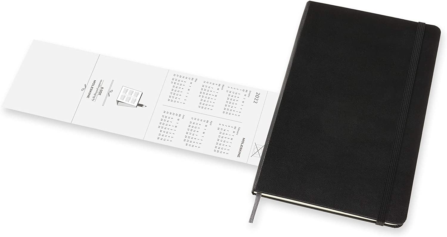 Moleskine - 18-Month Monthly Planner/Diary, Monthly Planner 2021/2022, Monthly Planner with Hard Cover and Elastic Closure, Size Large 13 x 21 cm, Colour Black, 128 Pages Hard Cover Large
