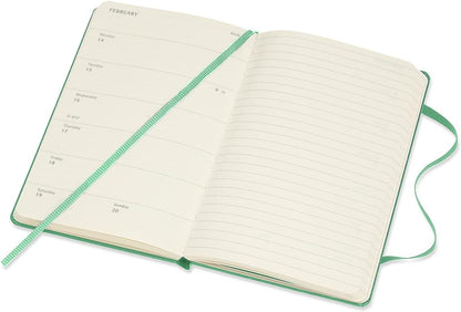 Moleskine - 18-Month Weekly Planner/Diary, Pocket Planner 2021/2022, Weekly Notebook with Hard Cover and Elastic Closure, Size Pocket 9 x 14 cm, Colour Ice Green, 208 Pages