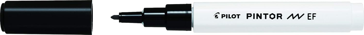 Pilot Pintor Extra Fine Line Bullet Point Marker 2.3mm Tip- Black and White (Pack of 2