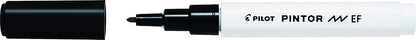 Pilot Pintor Extra Fine Line Bullet Point Marker 2.3mm Tip- Black and White (Pack of 2