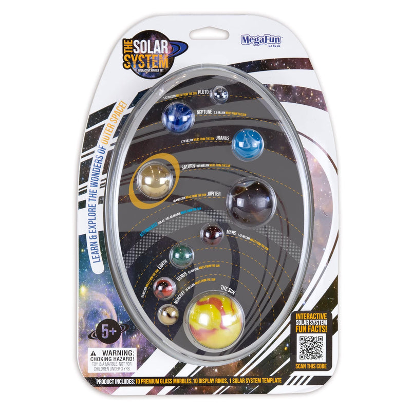 Play Visions Solar System Mega Marbles Set - 10 Marbles & Rings To Make A Model Of The Solar System