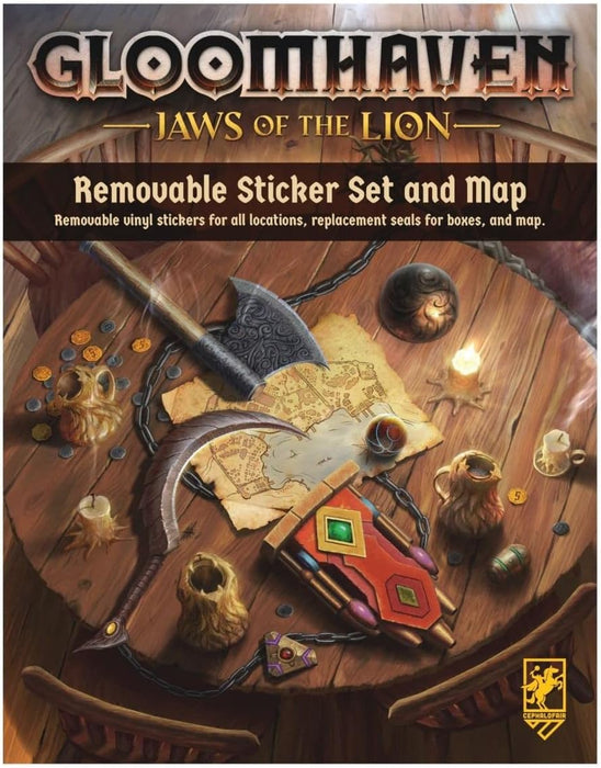 Cephalofair Games Gloomhaven: Jaws of The Lion Removable Sticker Set & Map