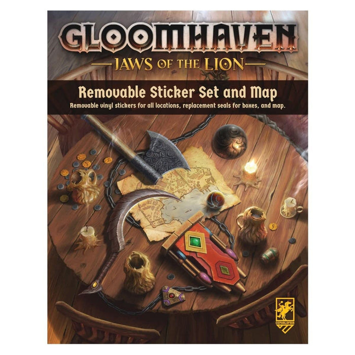 Cephalofair Games Gloomhaven: Jaws of The Lion Removable Sticker Set & Map