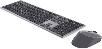Dell KM7321W Premier Multi-Device Wireless Keyboard and Mouse, UK (QWERTY), 2.4GHz, Bluetooth 5.0, 128-bit AES Encryption, 4000 dpi, Compatible with Windows, Mac, Linux, Chrome and Android, (Grey