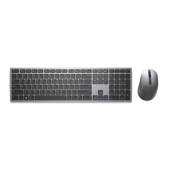 Dell KM7321W Premier Multi-Device Wireless Keyboard and Mouse, UK (QWERTY), 2.4GHz, Bluetooth 5.0, 128-bit AES Encryption, 4000 dpi, Compatible with Windows, Mac, Linux, Chrome and Android, (Grey